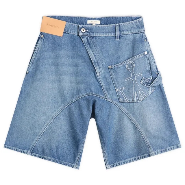 JW Anderson Men's Twisted Workwear Shorts Light Blue