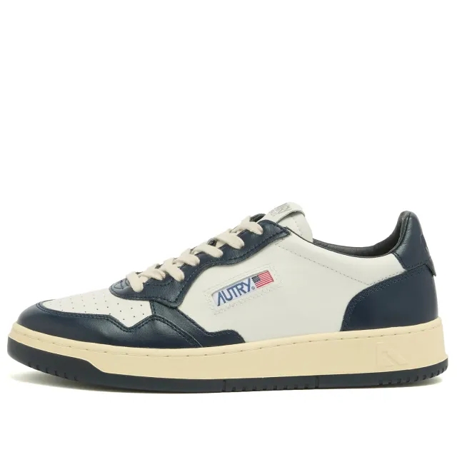 Autry Men's 01 Medalist Low Leather Sneaker Wht/Blue