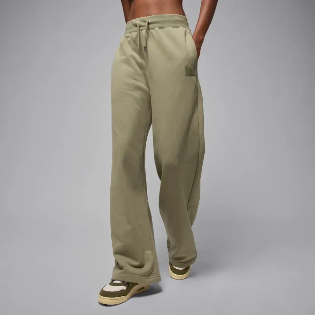 Nike Jordan Flight Fleece Women's French Terry Open-Hem Trousers - Brown - Fleece