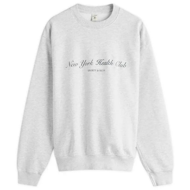 Sporty & Rich Women's NY Health Club Sweatshirt Heather Grey/Navy