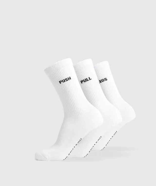  GFX Crew Socks 3pk - White