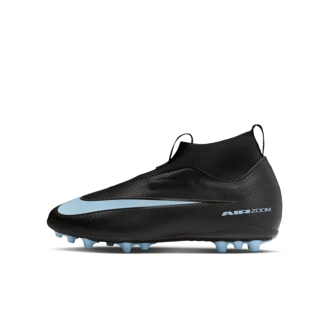 Nike Jr. Mercurial Superfly 10 Academy Younger/Older Kids' Artificial-Grass High-Top Football Boot - Black - Recycled Content Minimum
