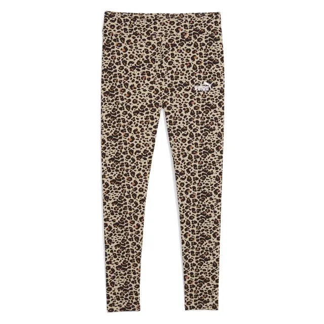 PUMA Essentials Animal Print Leggings Women, Toasted Almond, size Large