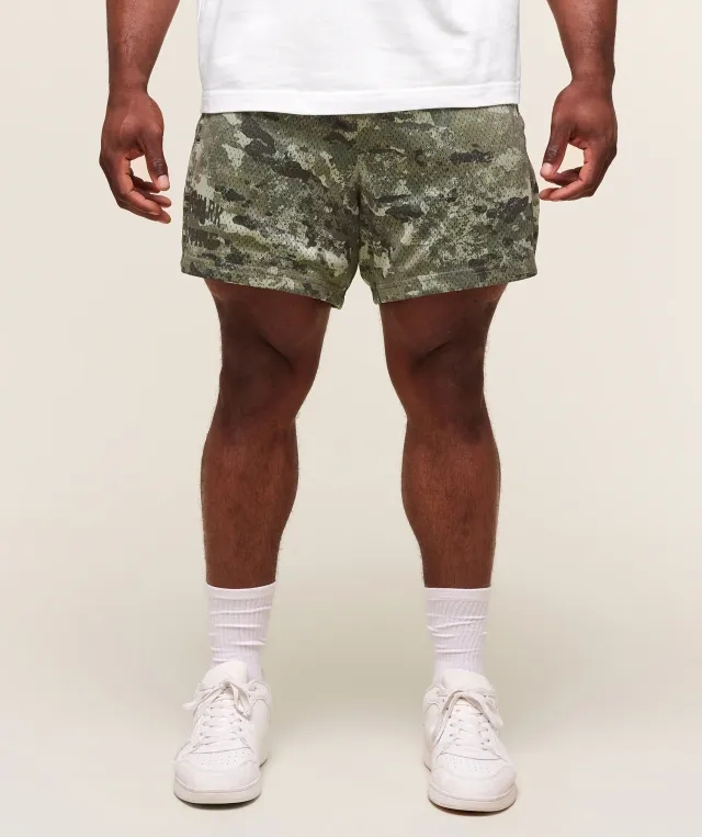  Lifting Mesh 5" Shorts - Chalk Green