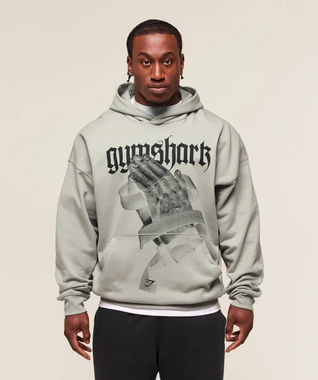  Prayer Hands Hoodie - Stone Grey