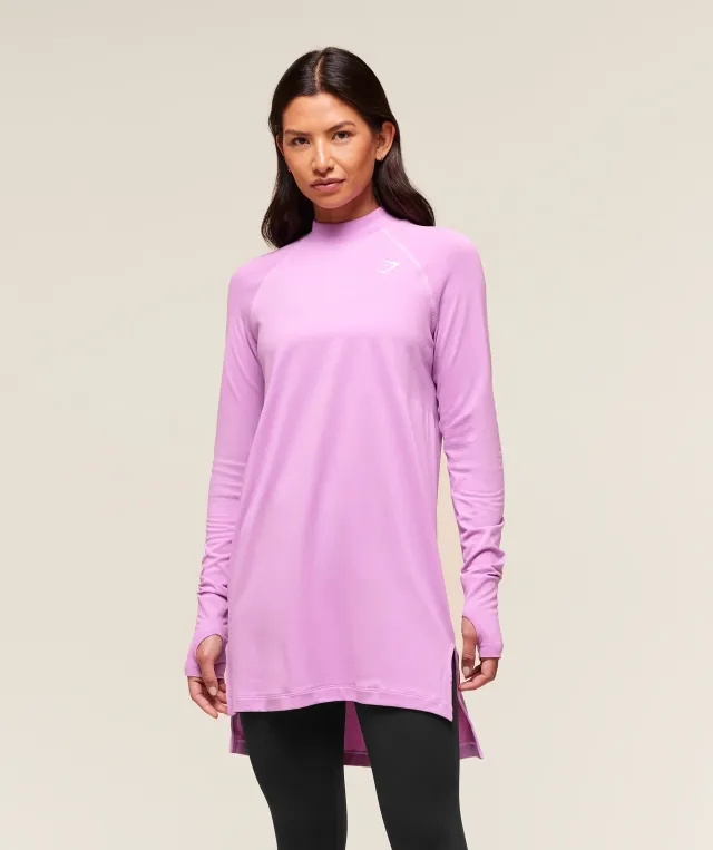  Vital Seamless 2.0 Long Line Top - Sour Pink Marl