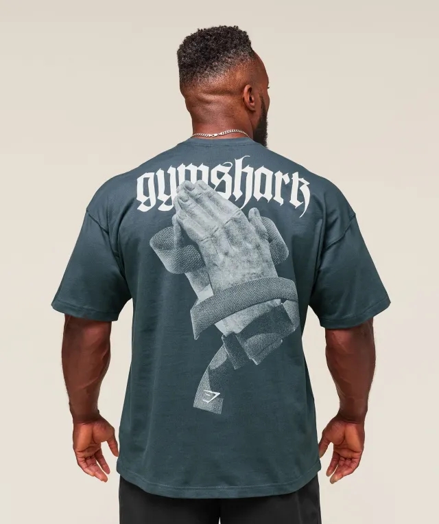  Prayer Hands T-Shirt - Titanium Blue