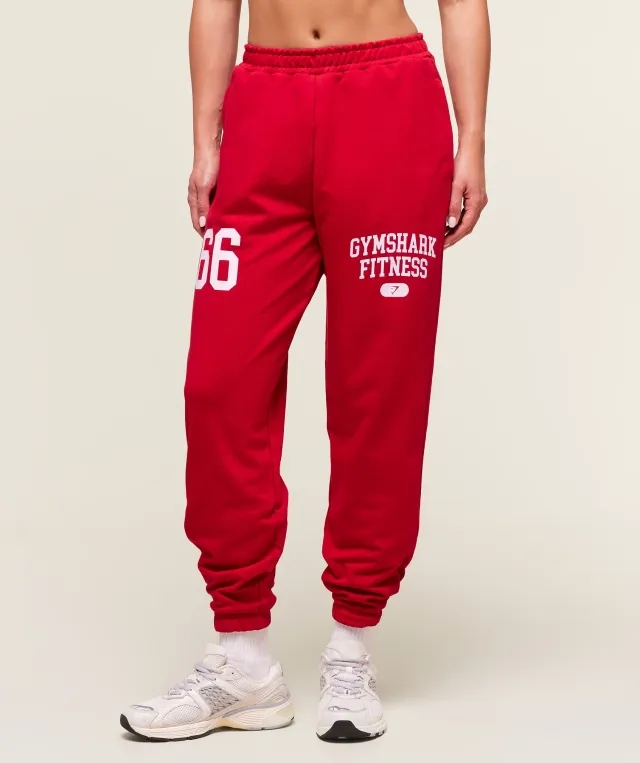  Varsity Graphic Oversized Joggers - Conditioning Red