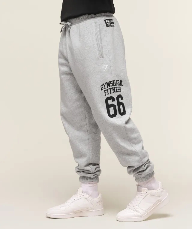  Varsity Oversized Joggers - Light Grey Core Marl