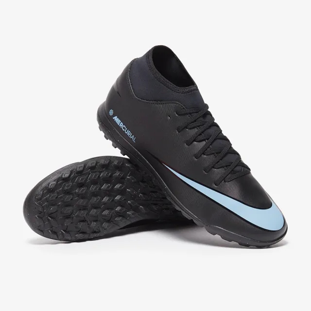 Nike Mercurial Superfly 10 Club Turf High-Top Football Shoes - Black