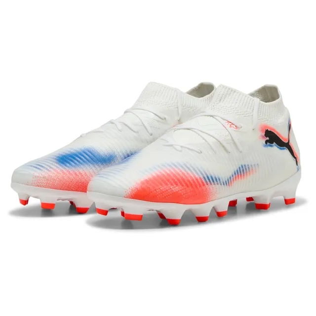 PUMA Future 8 Pro FG/AG Football Boots Youth, White/Black/Glowing Red