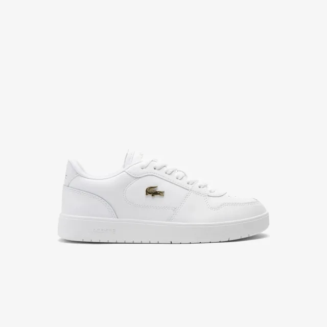 Lacoste Women's Court Ace Leather Sneakers - White & Gold