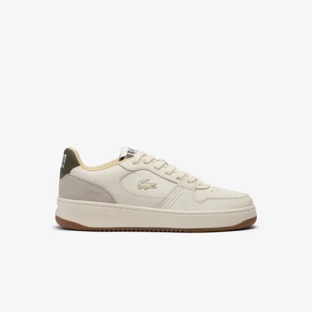 Lacoste Men’s L001 Set Leather Sneakers - Off White / Khaki