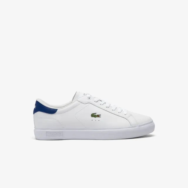 Lacoste Men's Powercourt Leather Sneakers - White & Blue