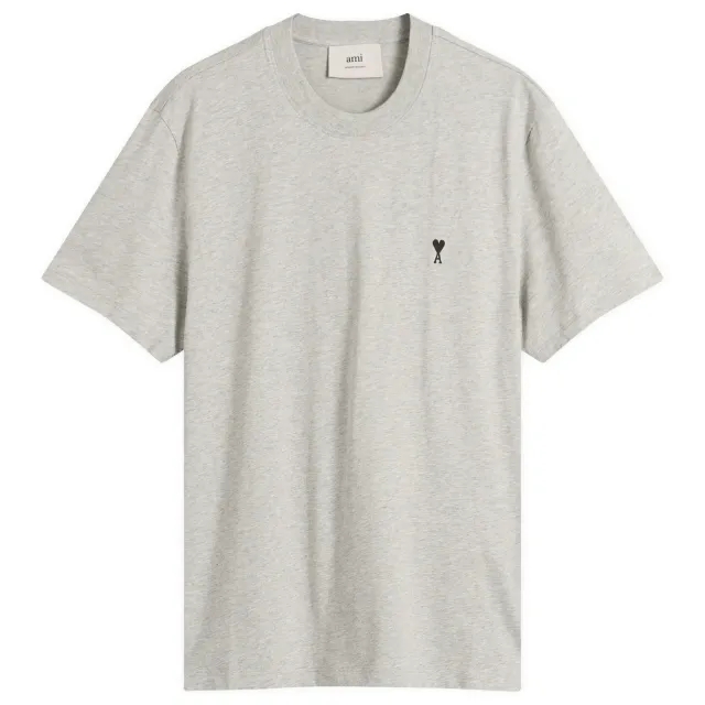 AMI Paris Men's Light Jersey ADC T-Shirt Gris Cendre Chine