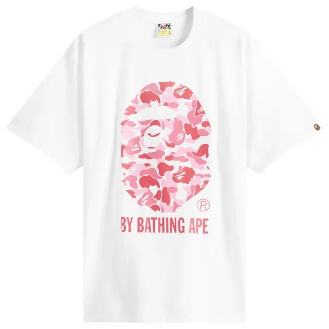 A Bathing Ape Men's Abc Camo By Bathing Ape Tee White X Pink