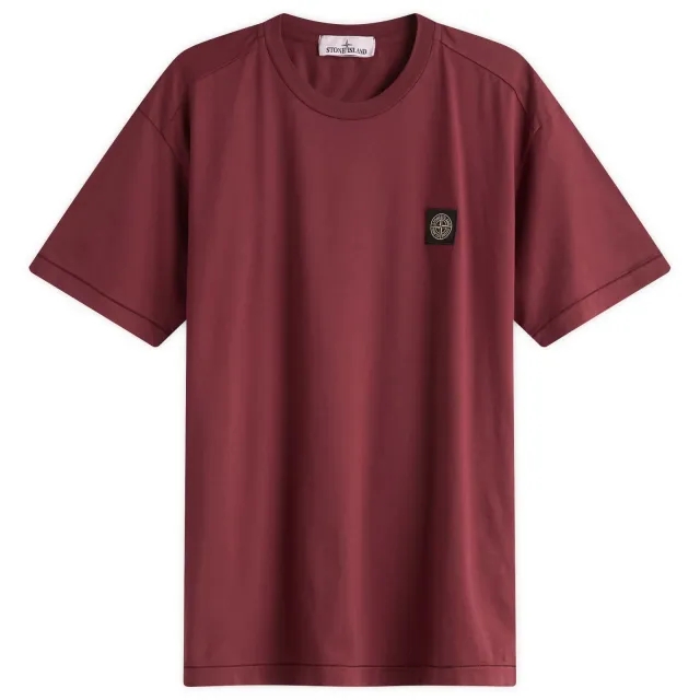 Stone Island Men's Patch Logo T-Shirt Burgundy
