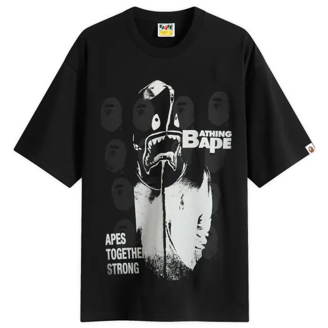 A Bathing Ape Men's Spray Paint Multi Logo T-Shirt Black