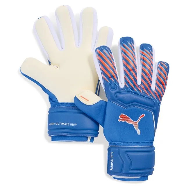 PUMA Ultra Pro Goalkeeper Gloves Youth, Ultra Blue/Glowing Red, size 4