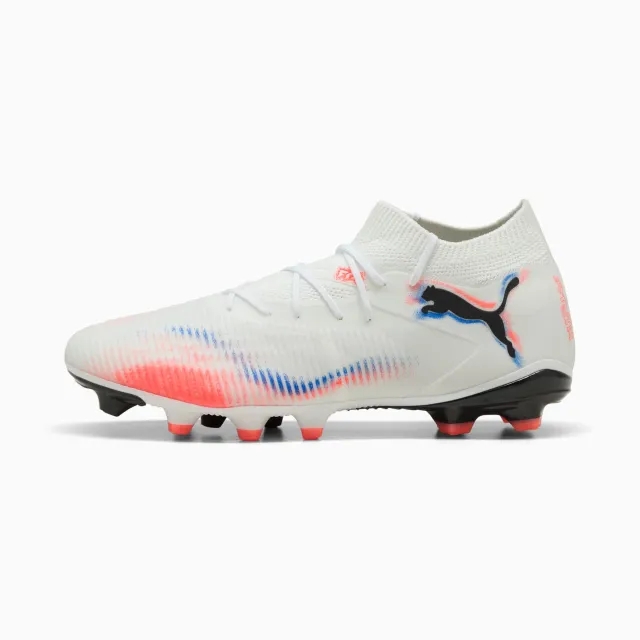 PUMA Future 8 Match FG/AG Football Boots Unisex, White/Black/Glowing Red, size 10