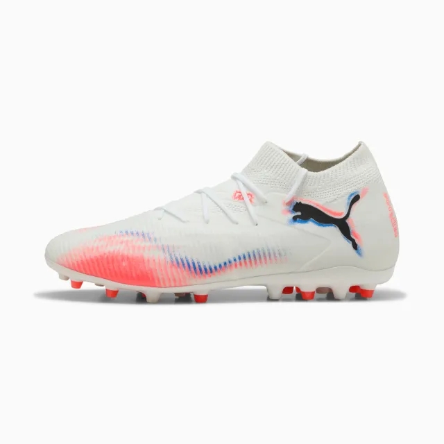PUMA Future 8 Match MG Football Boots Unisex, White/Black/Glowing Red, size 10