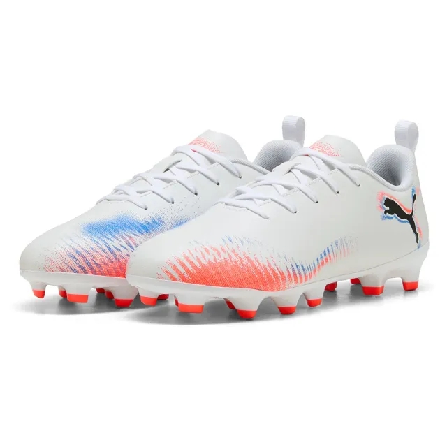 PUMA Future 8 Play FG/AG Football Boots Youth, White/Black/Glowing Red, size 1