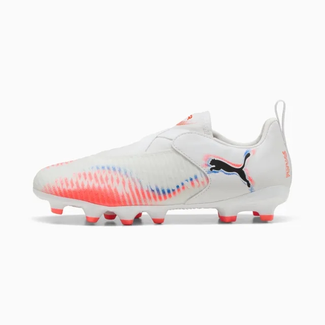 PUMA Future 8 Match FG/AG Laceless Football Boots Youth, White/Black/Glowing Red, size 1