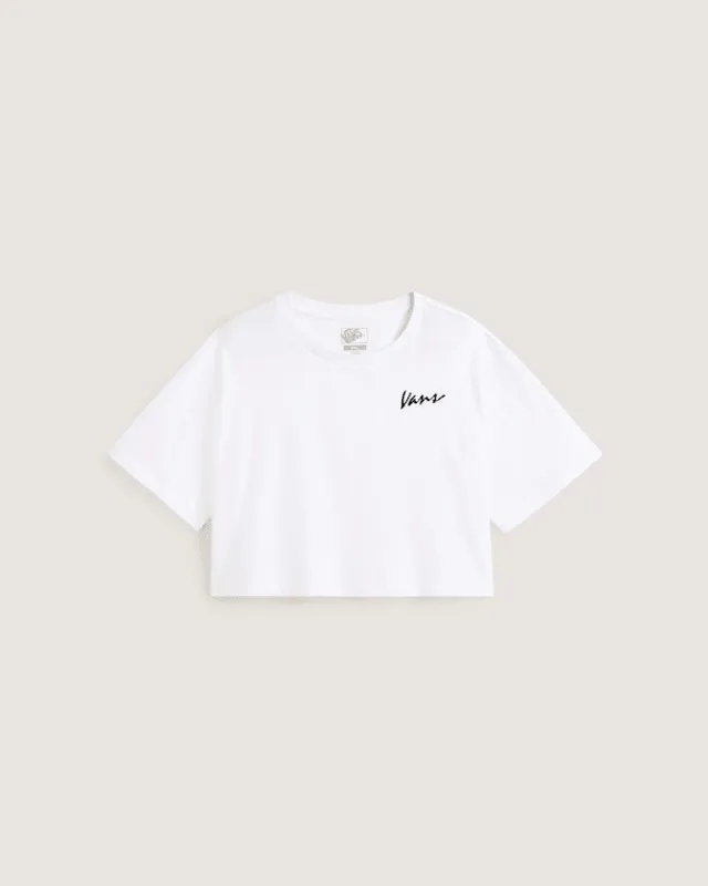 Vans - Classic Script T-Shirt, Woman, White