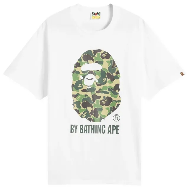 A Bathing Ape Men's Abc Camo By Bathing Ape Tee White X Green