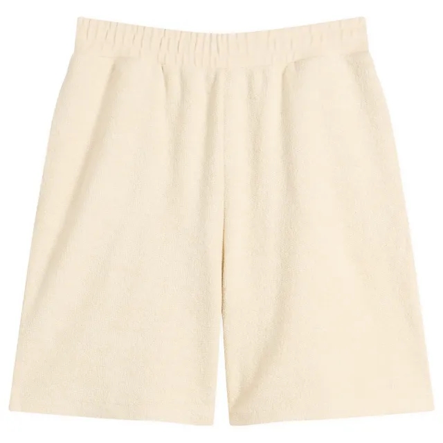 AMI Paris Men's Reversed Non Brushed Fleece Shorts Ivoire