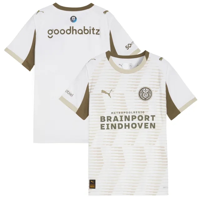 PUMA PSV Eindhoven 25/26 Third Jersey Youth, White/Desert Dust, size 11-12 Youth
