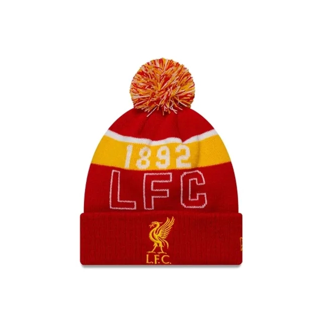 LFC New Era Kids SPORT CUFF 1892 POM POM Beanie Red & Yellow
