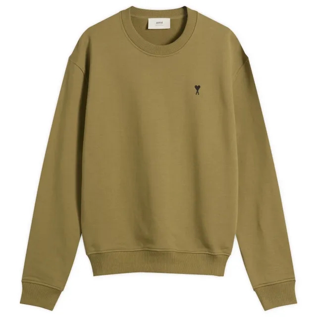AMI Paris Men's Loopback Light Fleece ADC Sweatshirt Bronze