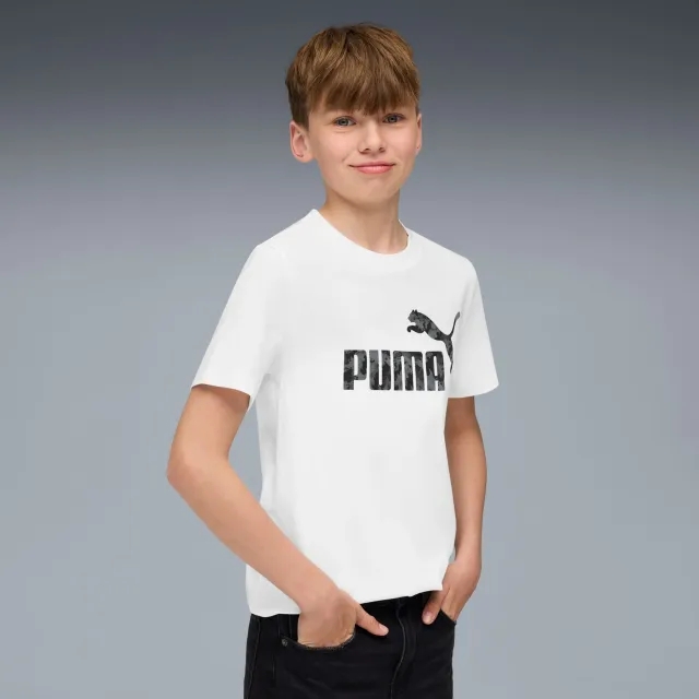 PUMA Essentials Camo T-Shirt Youth, White, size 11-12 Youth