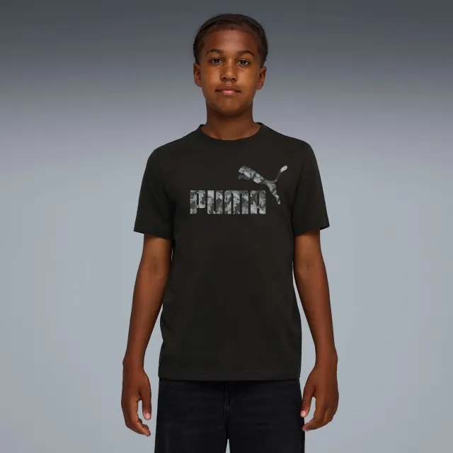 PUMA Essentials Camo T-Shirt Youth, Black, size 11-12 Youth