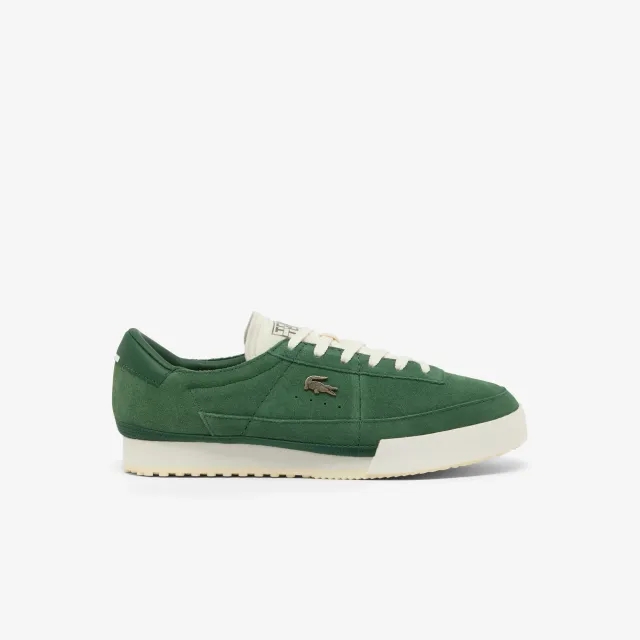 Lacoste Men’s Aura Suede Sneakers - Dark Green & Off White