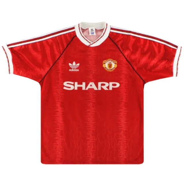 1990-92 Manchester United adidas Home Shirt M - Manchester United / Excellent / Medium