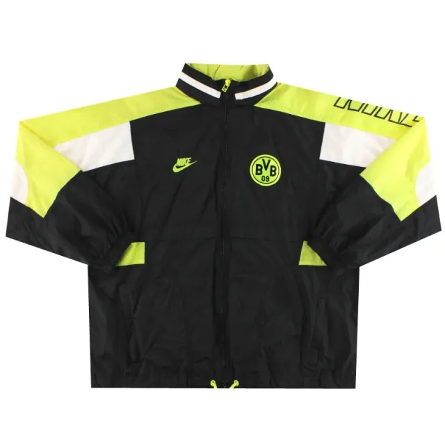 1996-97 Borussia Dortmund Nike Hooded Rain Jacket S - Dortmund / Good / Small