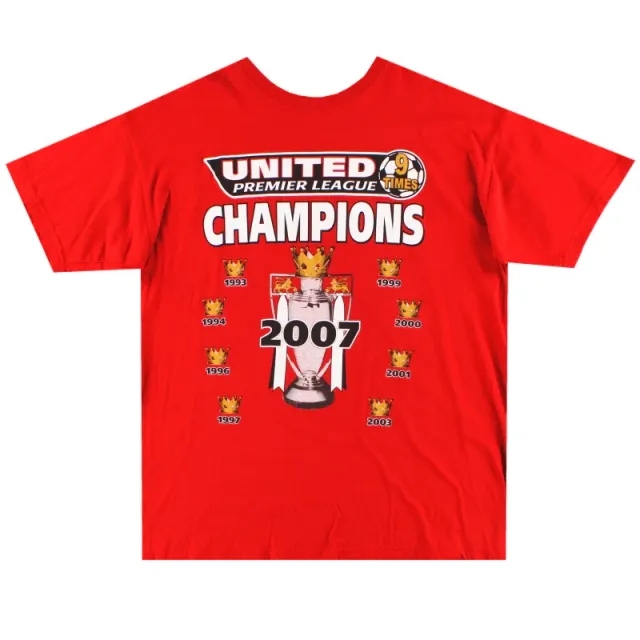 2007 Manchester United '9 Times Champions' Graphic Tee XL - Manchester United / Excellent / XL