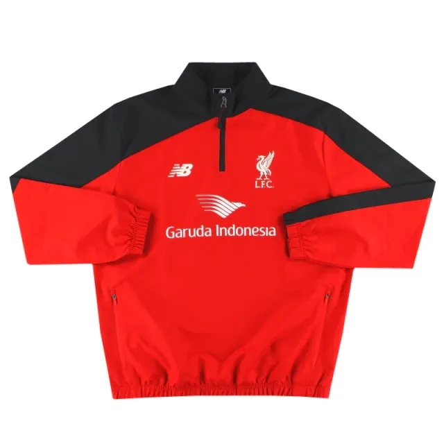 2015-16 Liverpool New Balance 1/4 Zip Training Top L - Liverpool / Excellent / Large