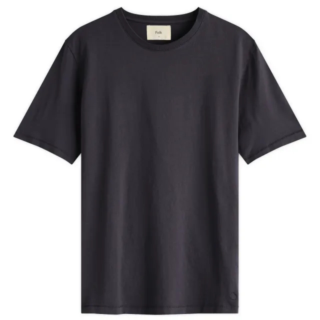 Folk Men's Contrast Sleeve T-Shirt Soft Black