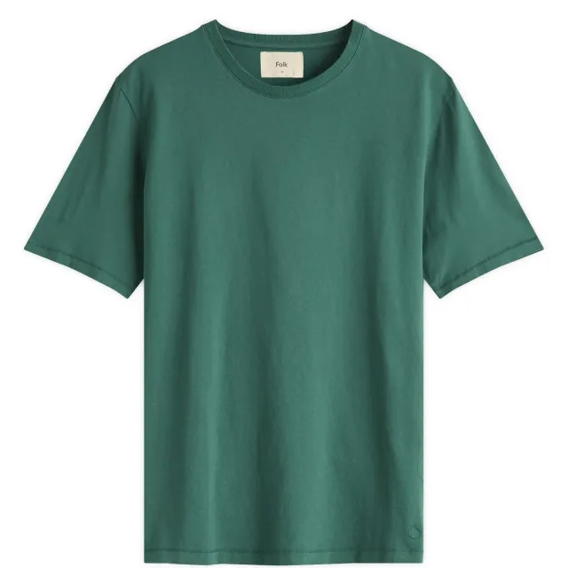 Folk Men's Contrast Sleeve T-Shirt Pthalo Green