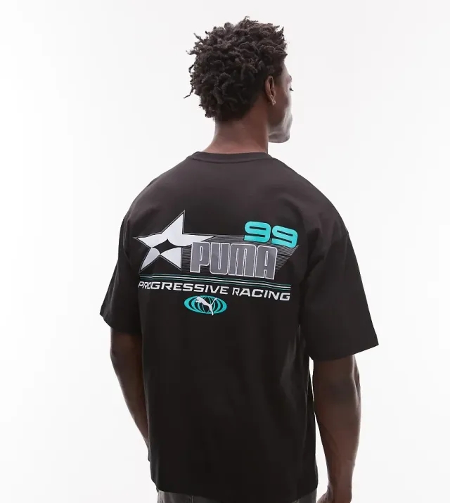 Puma Racing 99 Back Print T-Shirt In Black Exclusive At Asos