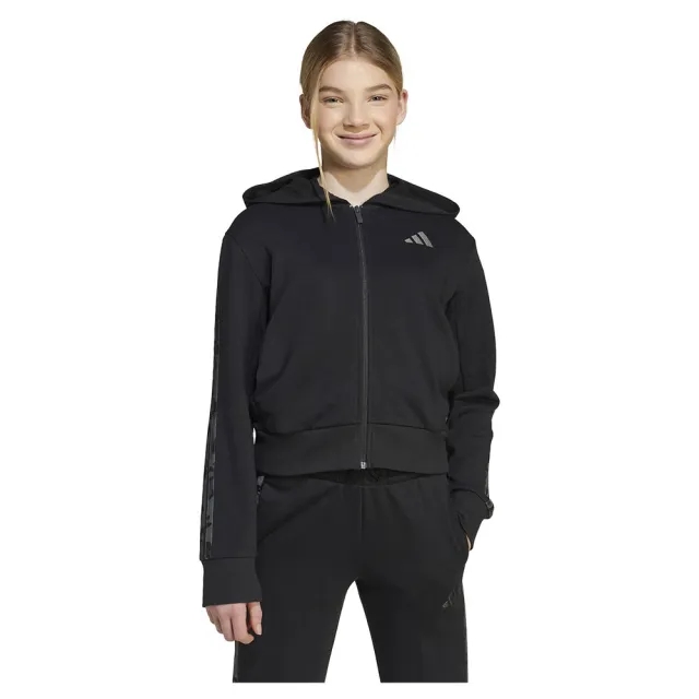 Adidas 3 Stripes Animal French Terry Full Zip Sweatshirt
