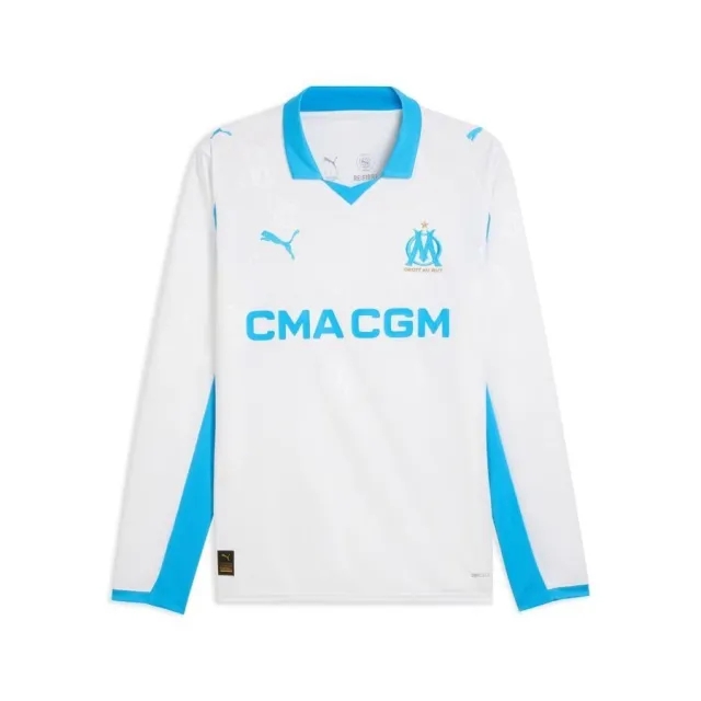 Marseille Home Shirt 2025/26 Long Sleeves - ['White']