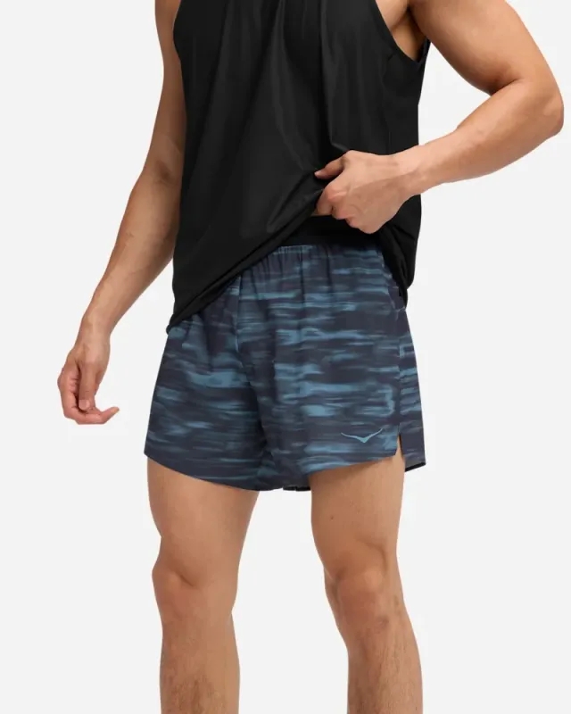 Hoka Men's Glide 5'' Short W/ Brief In Blue Blurr