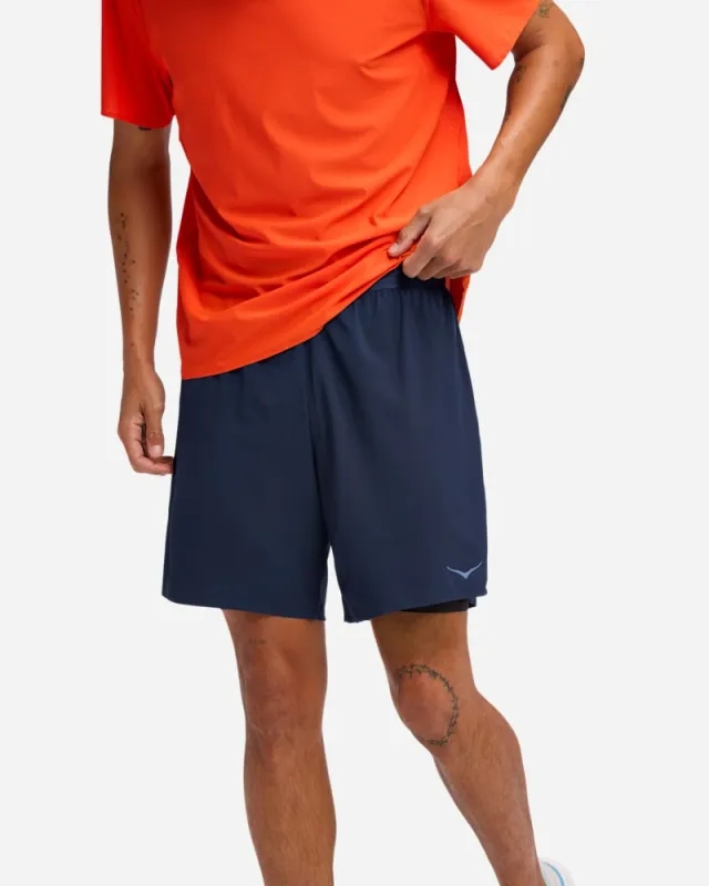 Hoka Men's Glide 7'' Short 2In1 In Midnight Blue