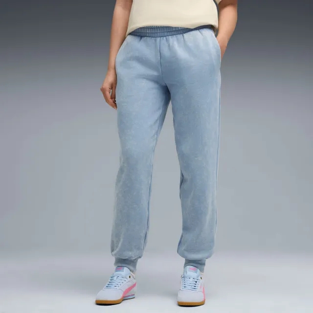 PUMA Essentials Elevated Comfort Wash Sweatpants Women, Cool Blue, size 3XL