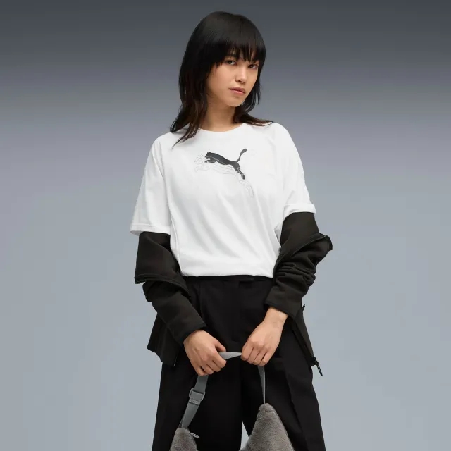 PUMA Evostripe Relaxed Graphic T-Shirt Women, White, size Large