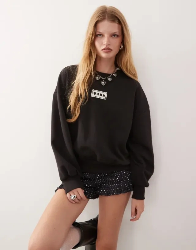 Vans - Upworn Retro Crew Sweatshirt, Woman, Black